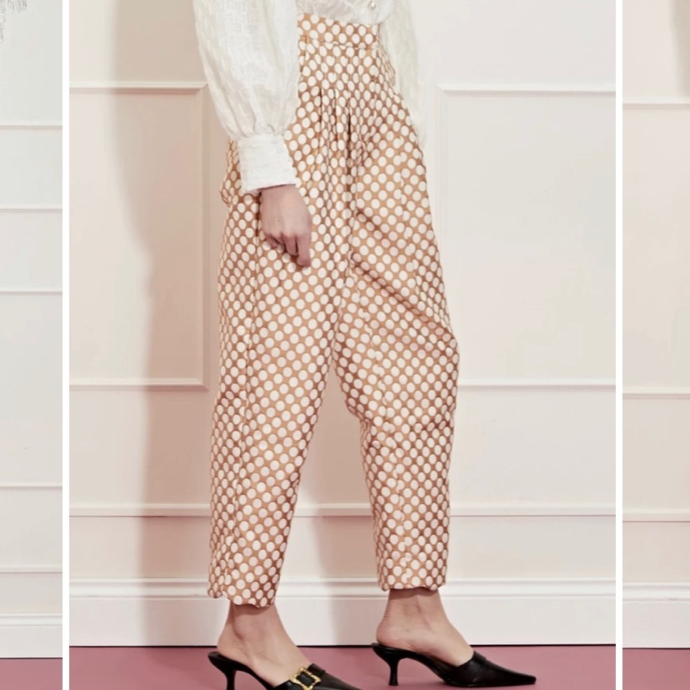 Sister Jane Ivory and cream polka dot trousers